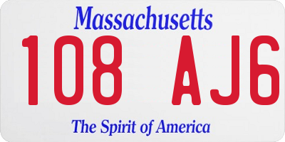 MA license plate 108AJ6