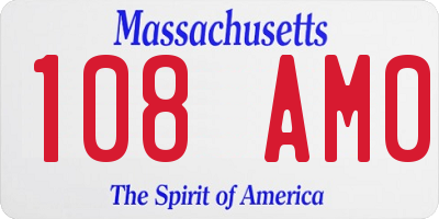 MA license plate 108AM0