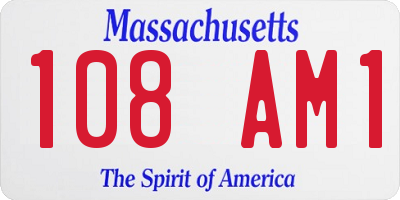 MA license plate 108AM1