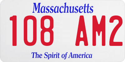 MA license plate 108AM2