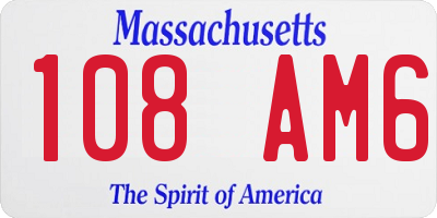 MA license plate 108AM6