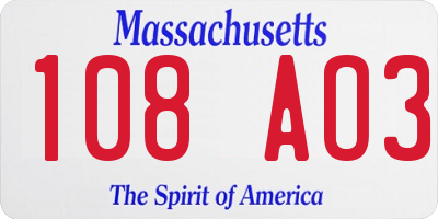 MA license plate 108AO3