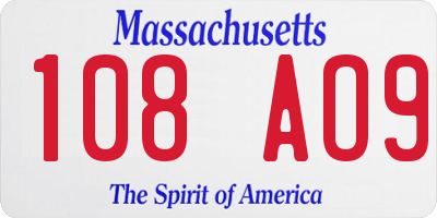 MA license plate 108AO9