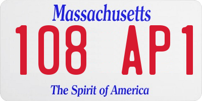 MA license plate 108AP1