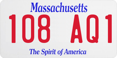 MA license plate 108AQ1