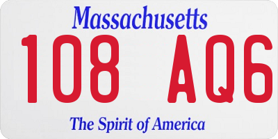 MA license plate 108AQ6