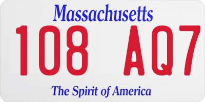 MA license plate 108AQ7