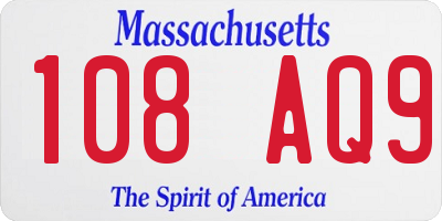 MA license plate 108AQ9