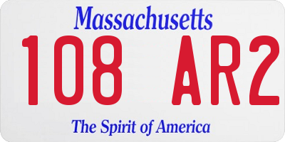 MA license plate 108AR2
