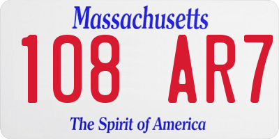 MA license plate 108AR7