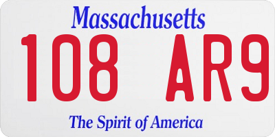 MA license plate 108AR9