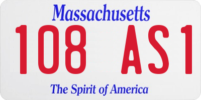 MA license plate 108AS1
