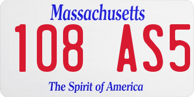 MA license plate 108AS5