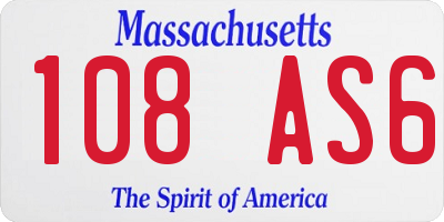 MA license plate 108AS6