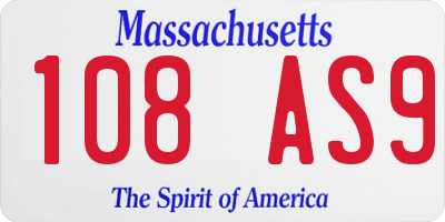 MA license plate 108AS9