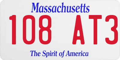 MA license plate 108AT3