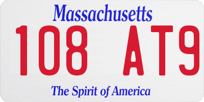 MA license plate 108AT9
