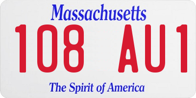 MA license plate 108AU1