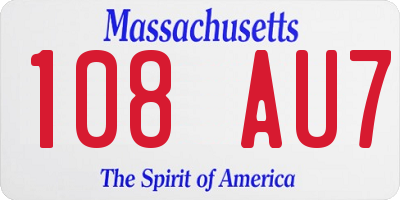 MA license plate 108AU7