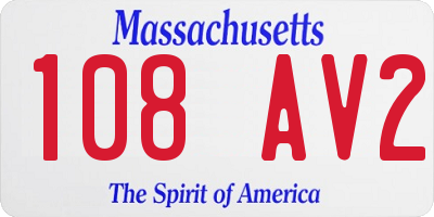 MA license plate 108AV2