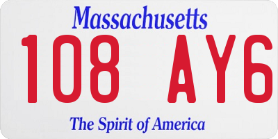 MA license plate 108AY6