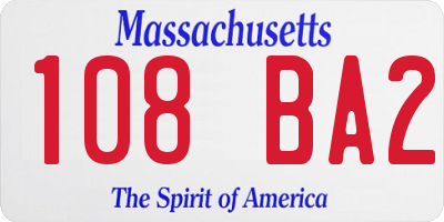MA license plate 108BA2