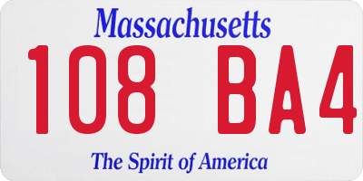 MA license plate 108BA4