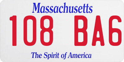 MA license plate 108BA6