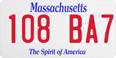 MA license plate 108BA7