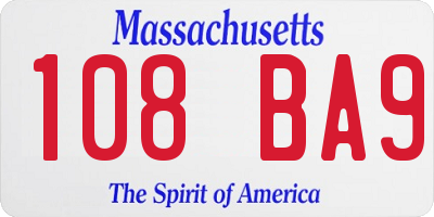 MA license plate 108BA9