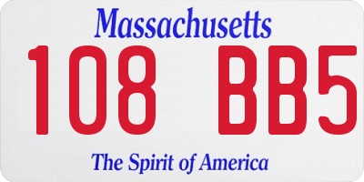 MA license plate 108BB5