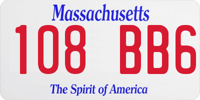 MA license plate 108BB6