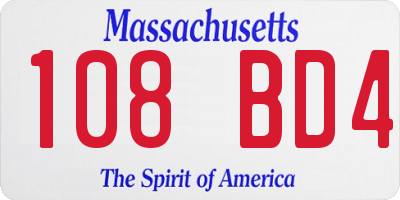 MA license plate 108BD4