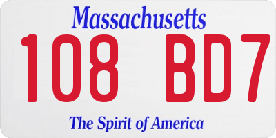 MA license plate 108BD7