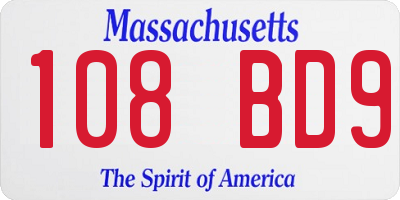 MA license plate 108BD9