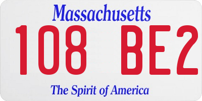MA license plate 108BE2