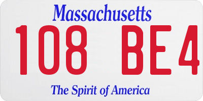 MA license plate 108BE4