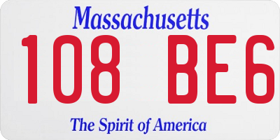 MA license plate 108BE6