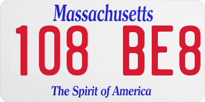 MA license plate 108BE8