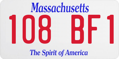 MA license plate 108BF1