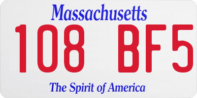 MA license plate 108BF5