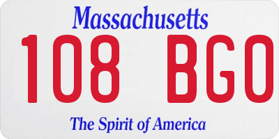 MA license plate 108BG0