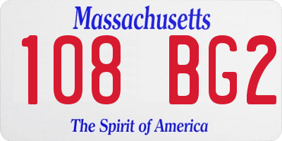 MA license plate 108BG2
