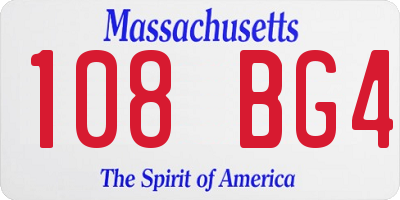 MA license plate 108BG4
