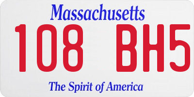 MA license plate 108BH5