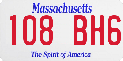 MA license plate 108BH6