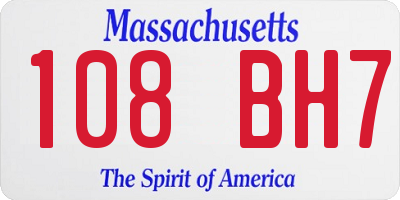 MA license plate 108BH7