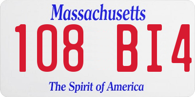 MA license plate 108BI4