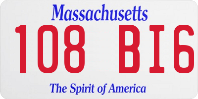 MA license plate 108BI6