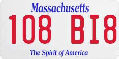 MA license plate 108BI8